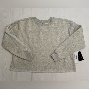 J.o & co cropped gray crewneck sweatshirt, size medium